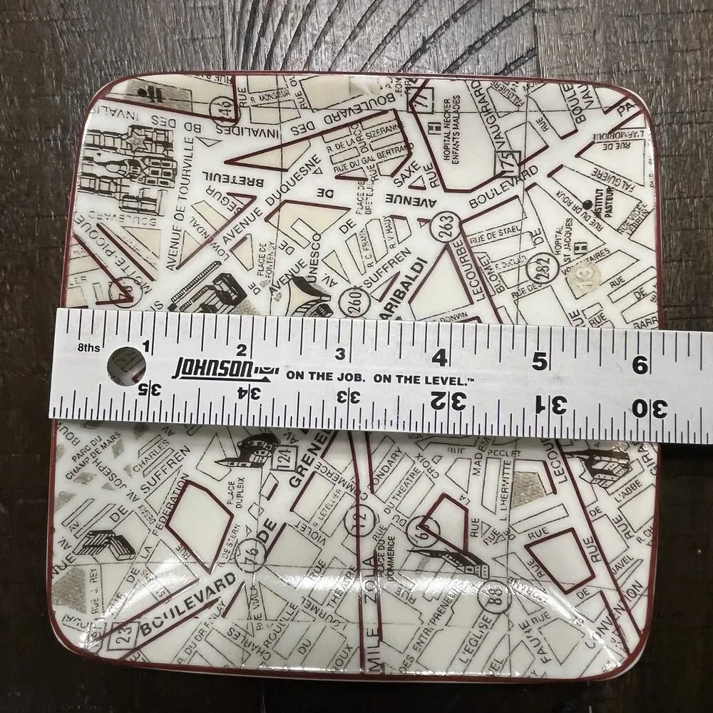 Target Home Set of 4 Salad Plates Paris Landmark Maps Porcelain 6”
